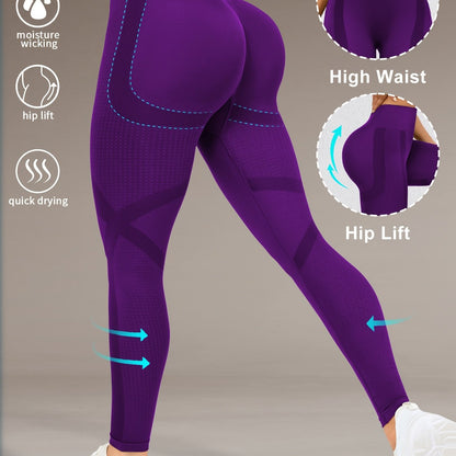 Höga Träningstights med Push-Up Effekt – Perfekta för Gym & Yoga