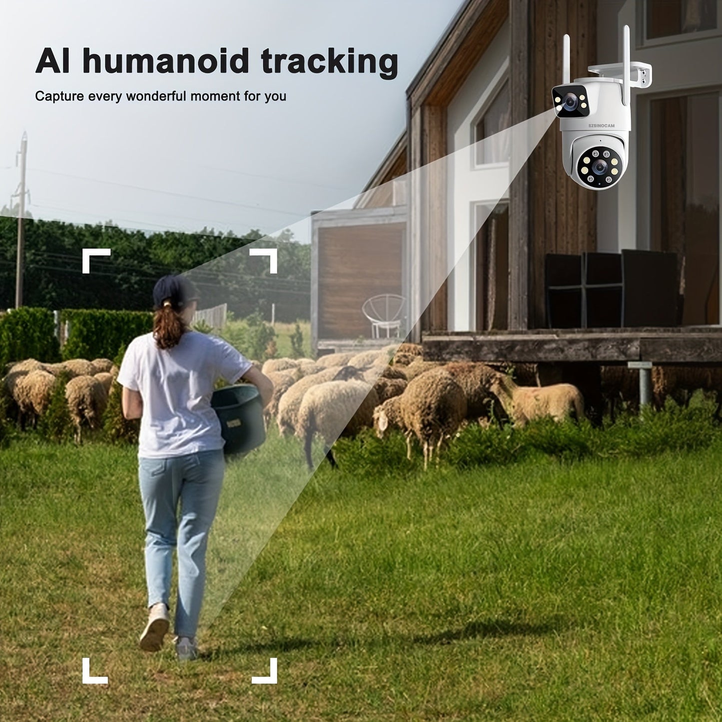 Trådlös Dual Lens Övervakning