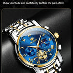 Klocka Andreas (klassisk herrklocka i stål med romerska siffror & månfas)