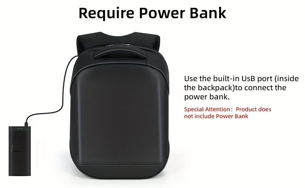 LED-Ryggsäck med Fullfärgsdisplay, Programmerbar