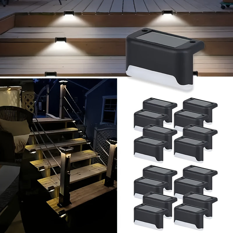10-pack Solcellslampor för Trappa & Räcke – Dekorativ Utomhusbelysning