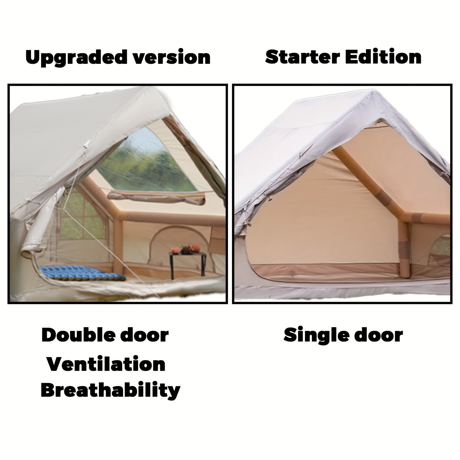 Uppblåsbart tält 8–10 personer – 4-säsongs glampingtält