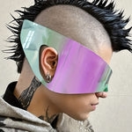 Y2K futuristiska glasögon – oversized skölddesign