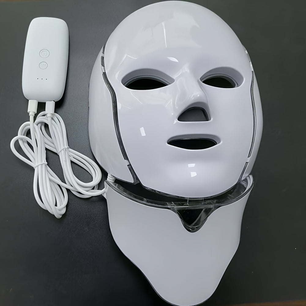 7-Färgs LED Ansikts- & Nackmask – USB-laddad Hudvårdsteknologi