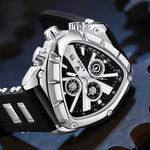 Klocka Tobias (herrklocka i guldfärg med kronograf & svart silikonarmband)