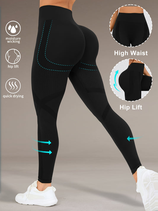 Höga Träningstights med Push-Up Effekt – Perfekta för Gym & Yoga