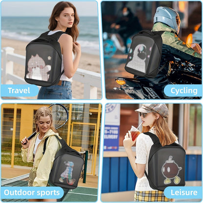 LED-Ryggsäck med Fullfärgsdisplay, Programmerbar