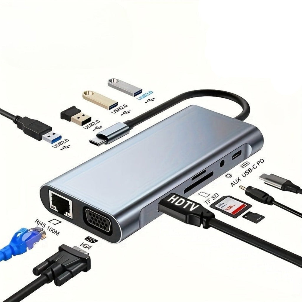 Dock11 – 11-i-1 USB-C-Hub för Laptop, Skärm och alla enheter