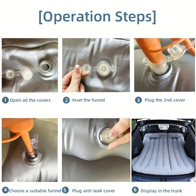 Uppblåsbar Bilmadrass – Resesäng med Kuddar för Camping & Bil