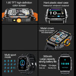 Smartklocka 1,95 tum – kompatibel med iPhone & Android