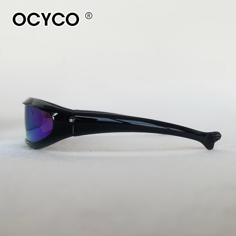 Futuristiska sci-fi glasögon – unisex med spegellinser & bred ram