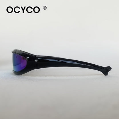 Futuristiska sci-fi glasögon – unisex med spegellinser & bred ram