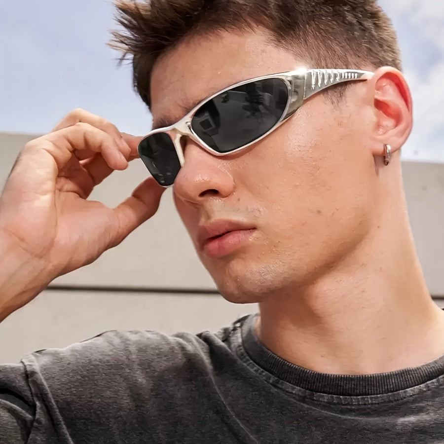 Retro glasögon herr – bred båge & metallic