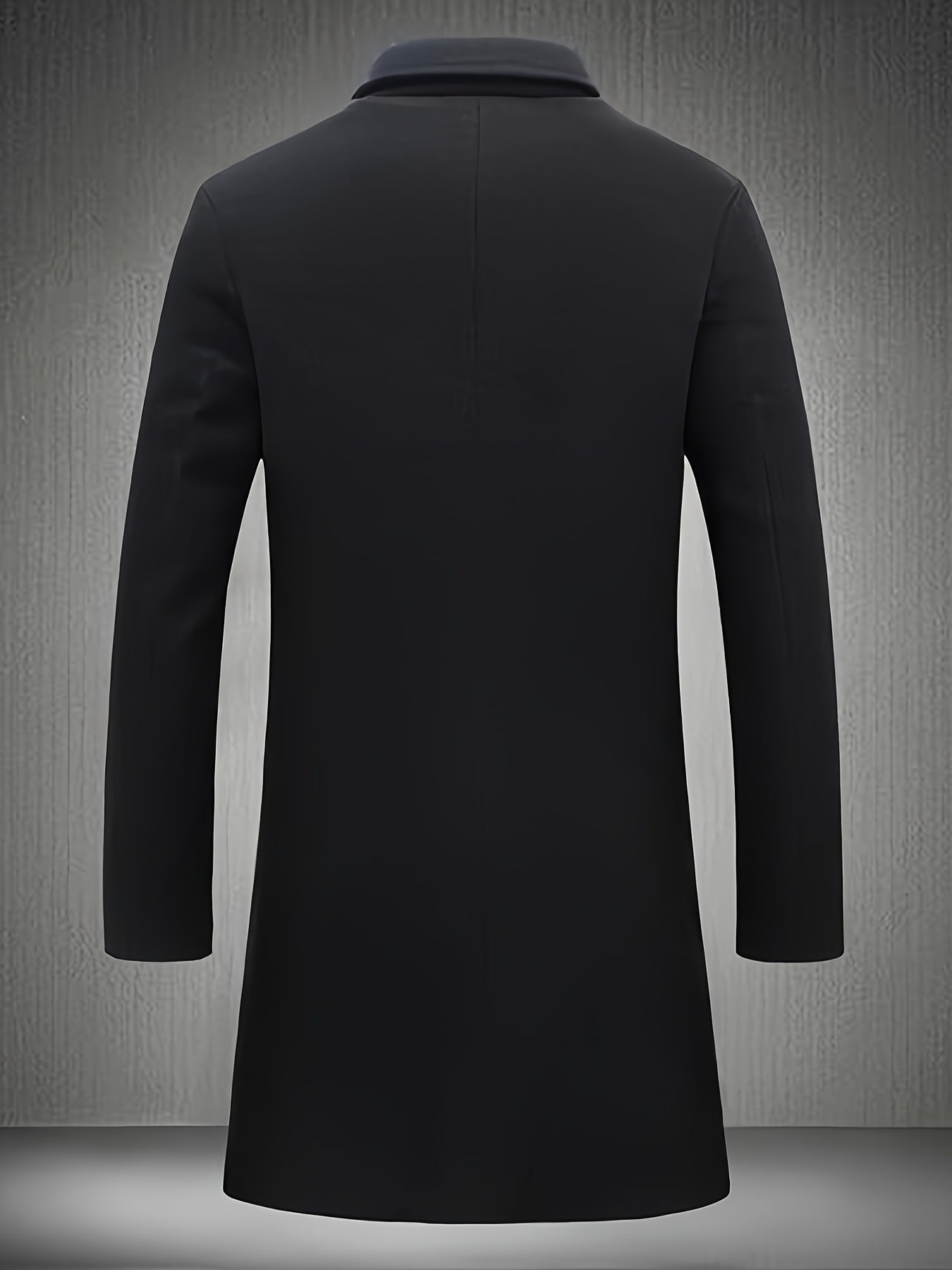 Herrkappa i Svart – Klassisk Höst/Vinterrock med Notchkrage