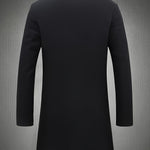 Herrkappa i Svart – Klassisk Höst/Vinterrock med Notchkrage