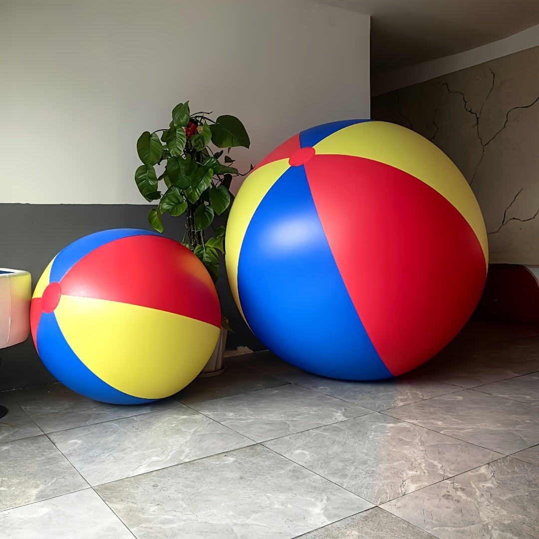Kjempestor oppblåsbar ball – rød/gul/blå, strandspill