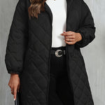 Quiltad jacka dam – elegant lila med huva & dragkedja