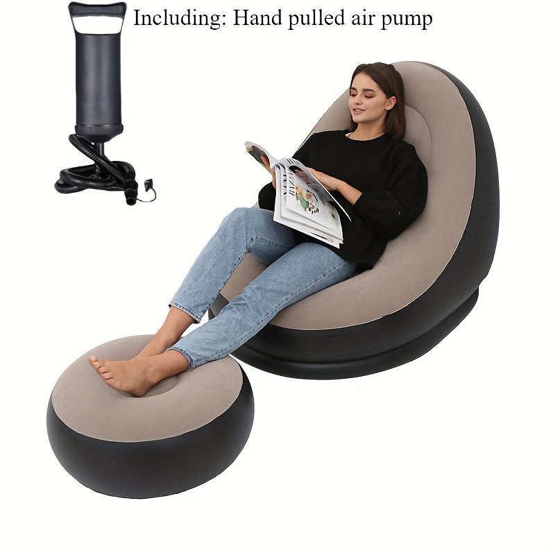 Uppblåsbart Soffset med Fotstöd för Camping