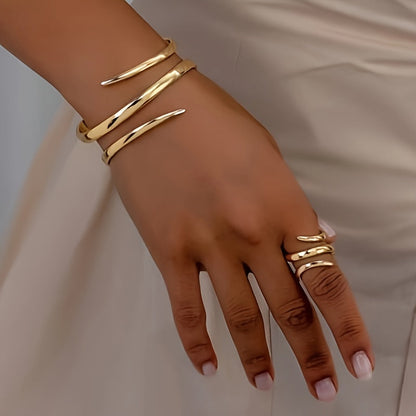 Geometriskt Set™ – Armband och Ring i Vintage Stil