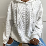 Hoodie dam plus size – ribbad design med huva & dragsko