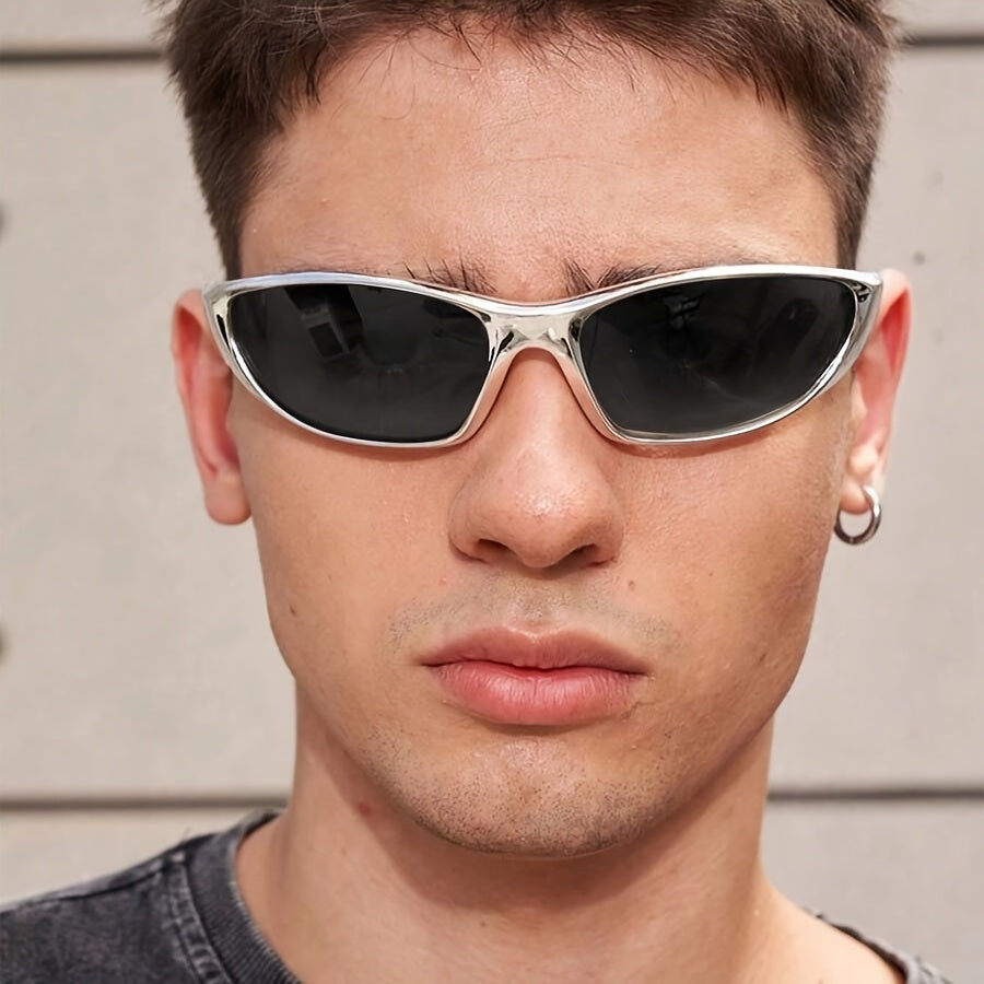 Retro glasögon herr – bred båge & metallic