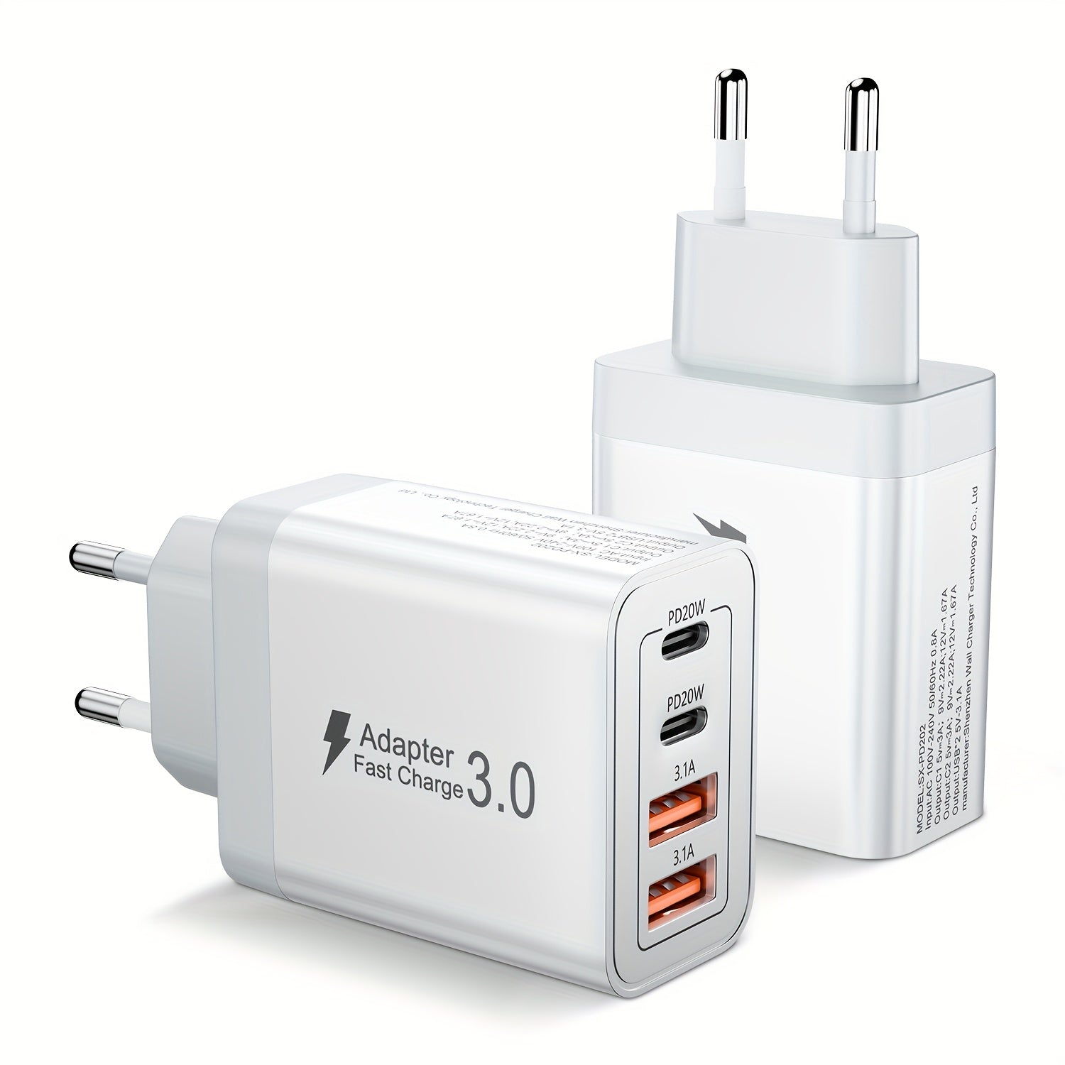 USB-C Snabbladdare – Dubbelport Laddare för iPhone & Android