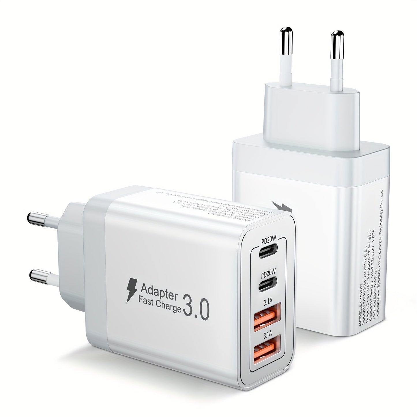 USB-C Snabbladdare – Dubbelport Laddare för iPhone & Android