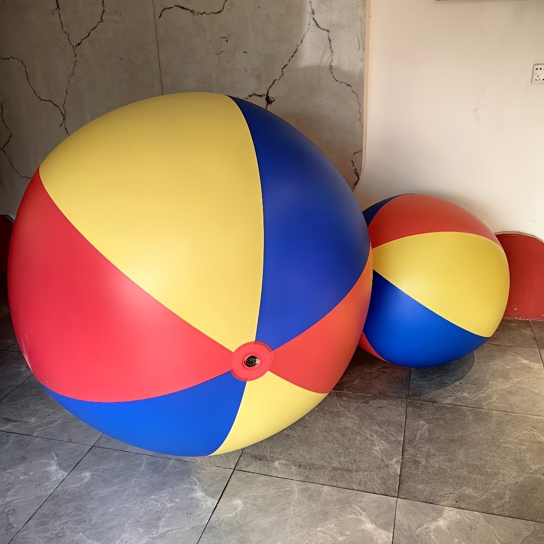 Kjempestor oppblåsbar ball – rød/gul/blå, strandspill
