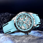 Klocka Patrik (automatisk herrklocka med håldesign & silikonarmband)