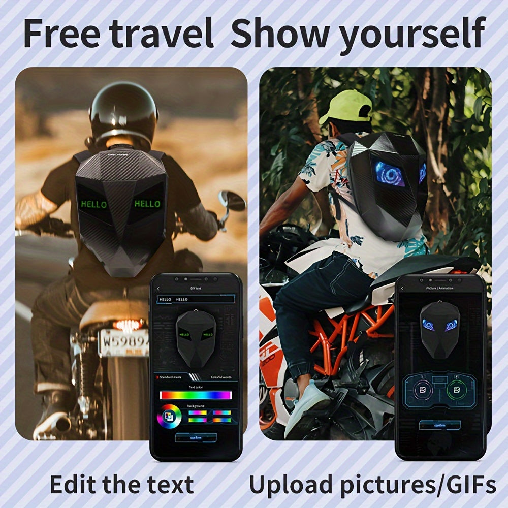 LED Ryggsäck med Programmerbar RGB-Belysning