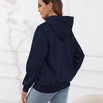 Fleecefodrad hoodie dam – grå med huva & magficka