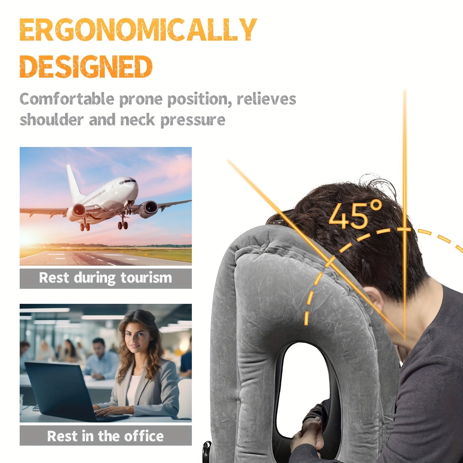 Uppblåsbar Resekudde med Nackstöd