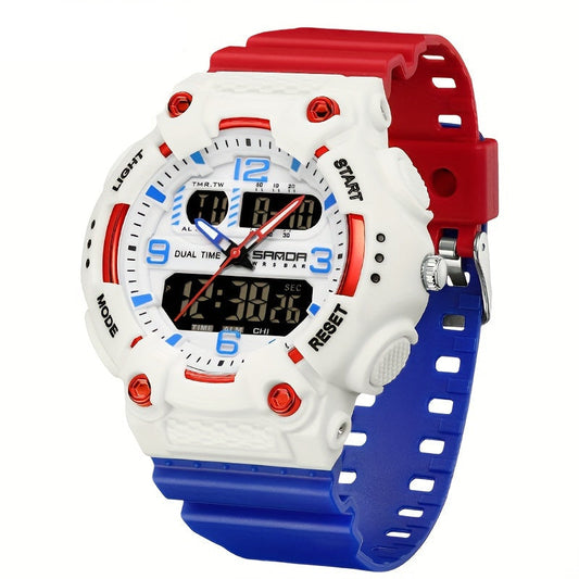 Klocka Tobias (digital herrklocka med dubbeltid, alarm & vattenskydd 50 m)