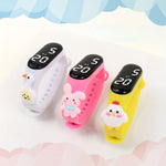 Färgglada digitala barnklockor med djurmotiv