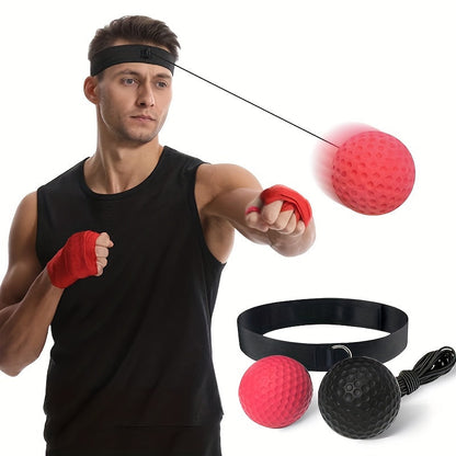 Boxnings Reflexboll Set – Justerbar och Bärbar