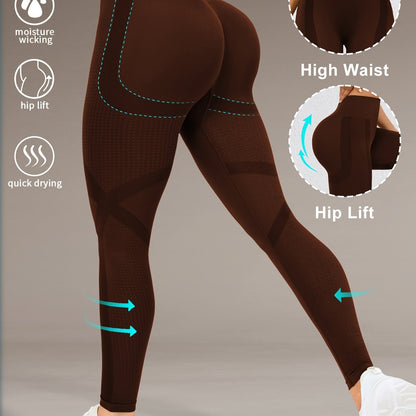 Höga Träningstights med Push-Up Effekt – Perfekta för Gym & Yoga