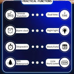 Klocka Tobias (digital herrklocka med dubbeltid, alarm & vattenskydd 50 m)