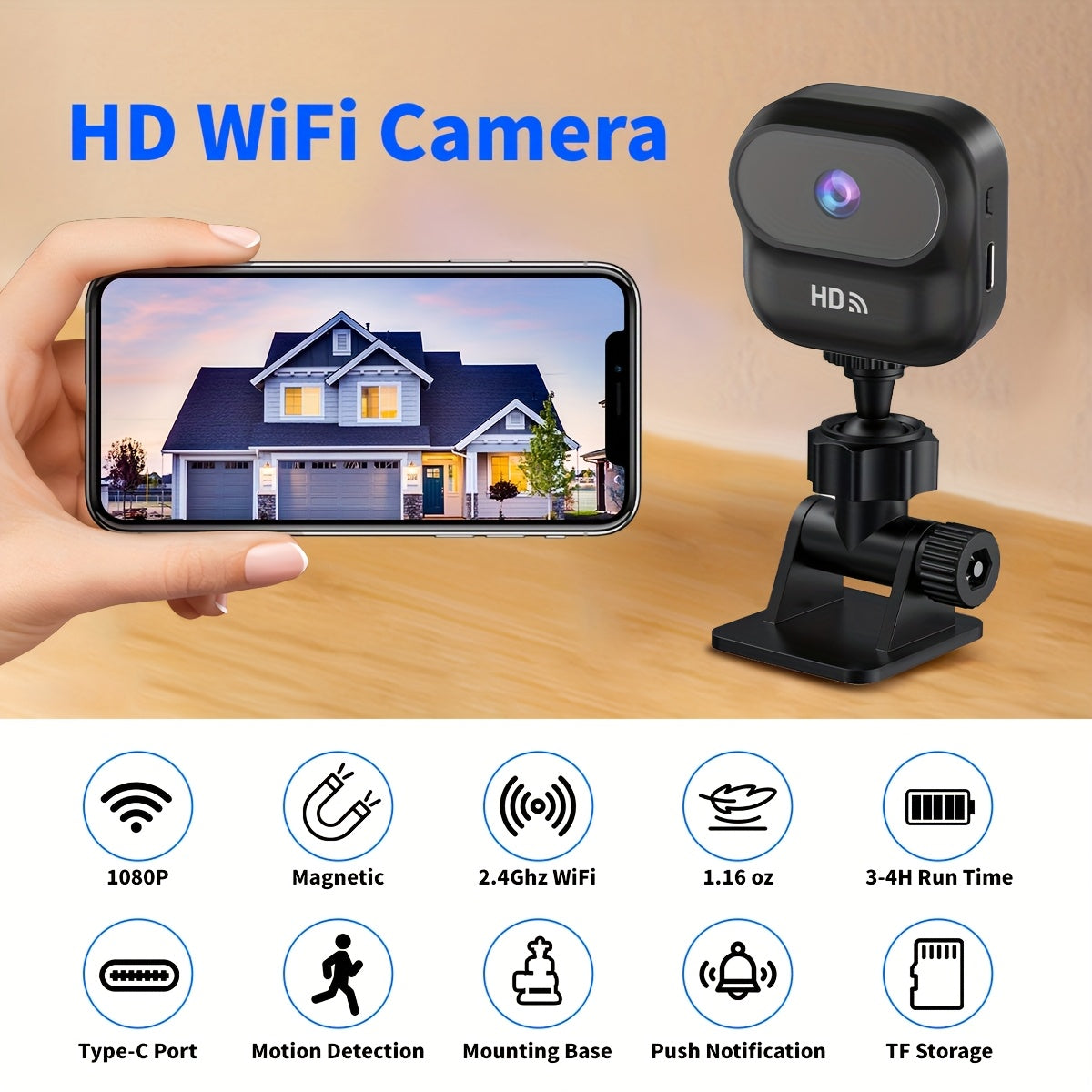 Trådlös HD Övervakningskamera