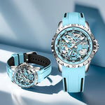 Klocka Patrik (automatisk herrklocka med håldesign & silikonarmband)