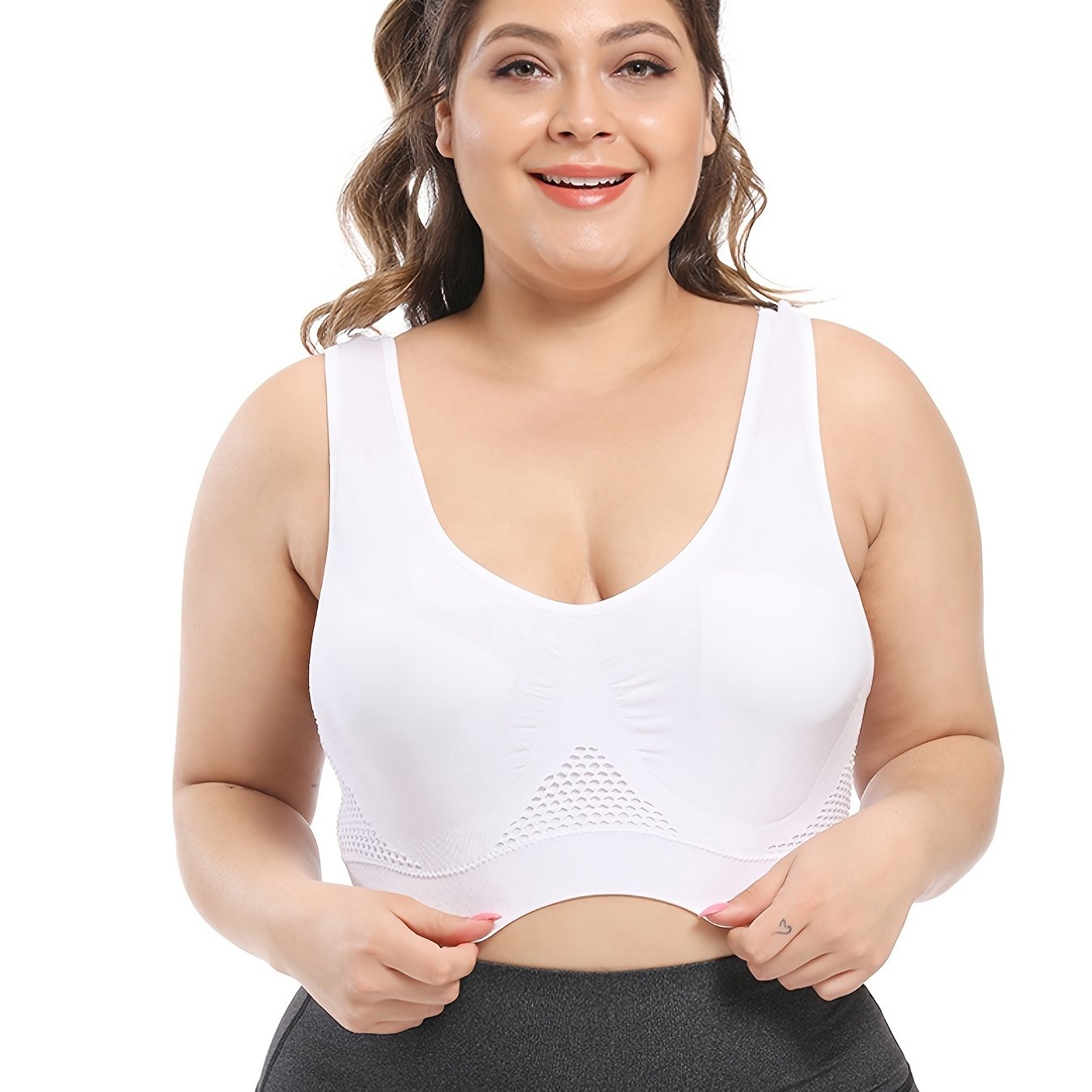 Sömlös sport-bh plus size – andningsbar med push-up & uttagbara inlägg