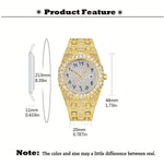 Magnus-kello (miesten kultainen kello, jossa on strassikiviä ja päivämääränäyttö)