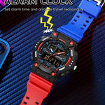 Klocka Tobias (digital herrklocka med dubbeltid, alarm & vattenskydd 50 m)