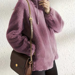 Damjacka röd – mjuk fuskpäls med dragkedja