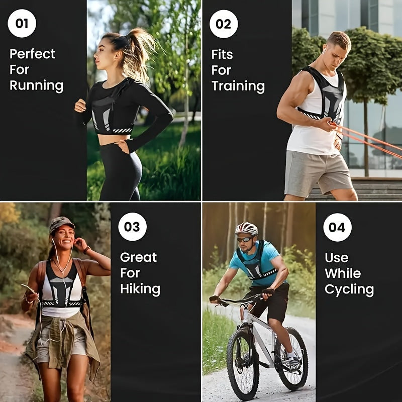 LättRyggsäck™ – Svart Löp-/Cykelryggsäck med Fickor