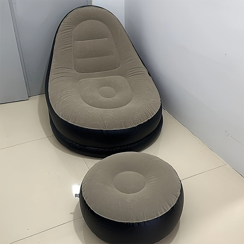 Ilmatäytteinen nojatuoli – musta/beige sisä- ja ulkokäyttöön