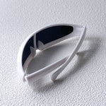 Sci-Fi Damglasögon – Vit Ram med Blå Linser