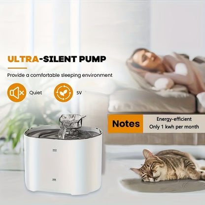 Tyst Kattfontän med 2,2L Kapacitet