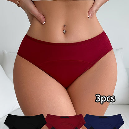 3-pack Menstrosor – Läckagesäkra & Bekväma i Mörka Färger