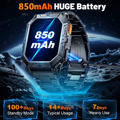 Smartklocka Oskar (AMOLED herrklocka med samtal, kompass & lång batteritid)