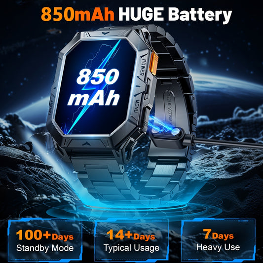 Smartklocka Oskar (AMOLED herrklocka med samtal, kompass & lång batteritid)